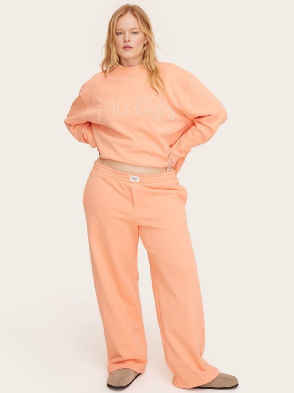 Parke x Target Women’s Peach Orange High-Rise Boxer Sweatpants
